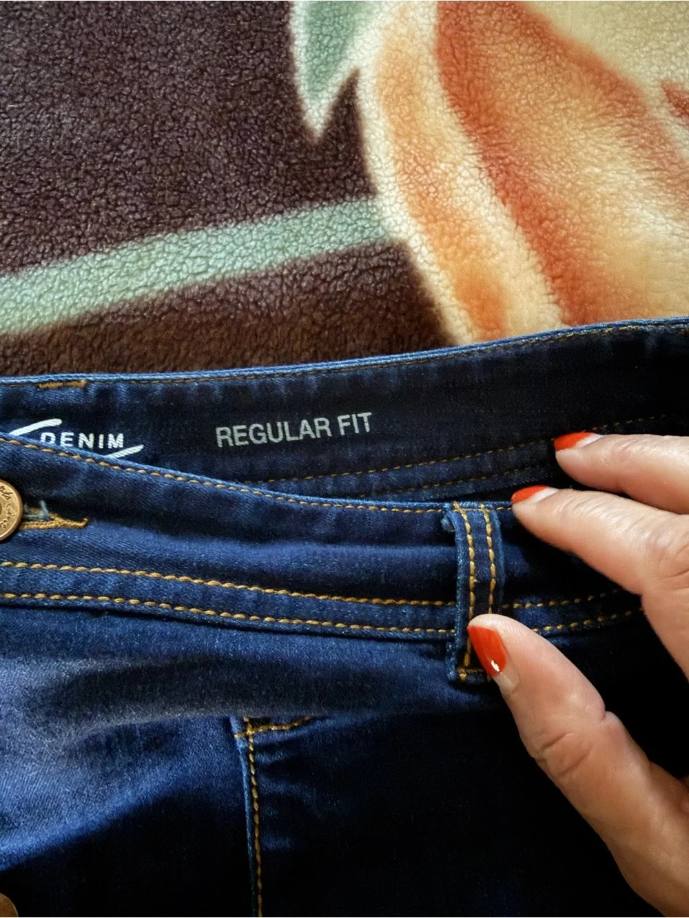 INC International Concepts Dark Indigo Button-Front Denim Mini Skirt - Picture 3 of 5